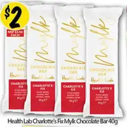 NQR Health Lab Charlotte's Fix Mylk Chocolate Bar offer