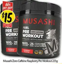 NQR Musashi Zero Caffeine Raspberry Pre Workout offer