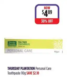Wizard Pharmacy THURSDAY PLANTATION Personal Care Toothpaste offer