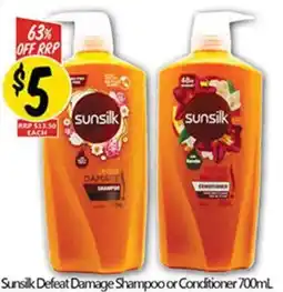 NQR Sunsilk Defeat Damage Shampoo or Conditioner offer