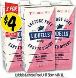 NQR Liddells Lactose Free UHT Skim Milk offer