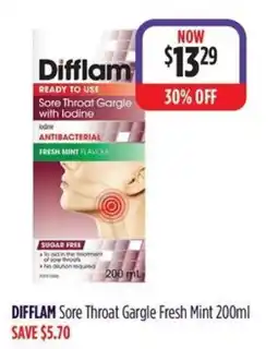 Wizard Pharmacy DIFFLAM Sore Throat Gargle Fresh Mint offer