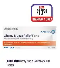 Wizard Pharmacy APOHEALTH Chesty Mucus Relief Forte offer