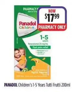 Wizard Pharmacy PANADOL Children's 1-5 Years Tutti Frutti offer