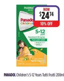 Wizard Pharmacy PANADOL Children's 5-12 Years Tutti Frutti offer