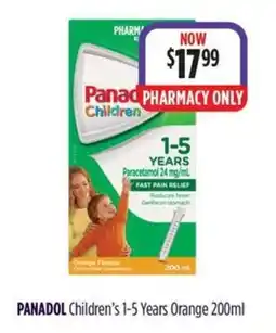 Wizard Pharmacy PANADOL Children's 1-5 Years Orange offer