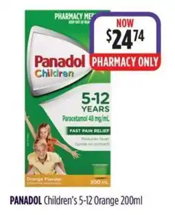 Wizard Pharmacy PANADOL Children's 5-12 Orange offer