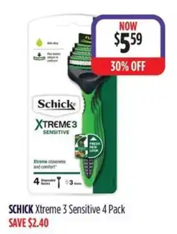 Wizard Pharmacy SCHICK Xtreme 3 Sensitive offer
