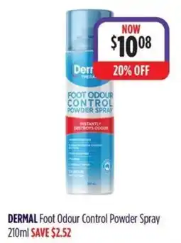 Wizard Pharmacy DERMAL Foot Odour Control Powder Spray offer