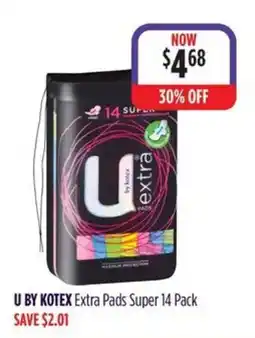 Wizard Pharmacy U BY KOTEX Extra Pads Super offer