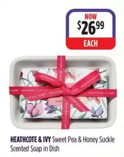 Wizard Pharmacy HEATHCOTE & IVY Sweet Pea & Honey Suckle Scented Soap in Dish offer