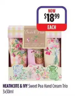 Wizard Pharmacy HEATHCOTE & IVY Sweet Pea Hand Cream Trio offer