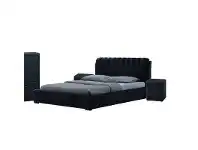 Simpson Black Leather Queen Bed