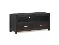 LivingStyles Paris Mahogany Timber 2 Drawer TV Unit, 120cm, Chocolate offer