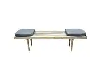 LivingStyles Jensen Solid Oak Timber Bench Seat with Cushions offer