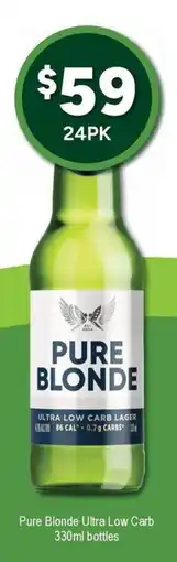Bottler Pure Blonde Ultra Low Carb 330ml bottles offer