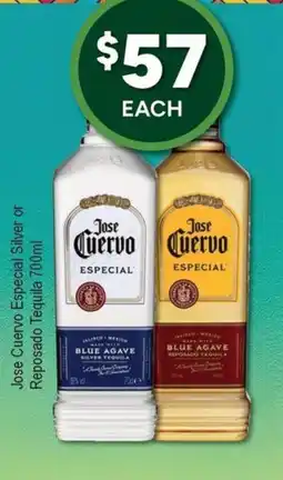 Bottler Jose Cuervo Especial Silver or Reposado Tequila 700ml offer