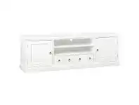 LivingStyles Tasmania Mahogany Timber 2 Door 4 Drawer 200cm TV Unit, White offer