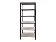 LivingStyles Montreal Industrial Fir Timber and Iron 5 Shelf Display Unit offer