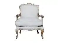 LivingStyles Ethan Linen & Oak Timber Armchair, Weathered Oak / Oatmeal offer