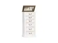 White Haven Solid Pine Timber 6 Drawer Lingerie Chest with Mirror