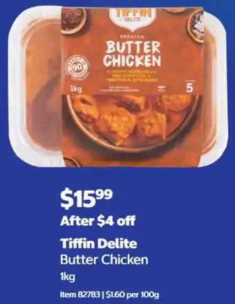 Costco Tiffin Delite Butter Chicken offer