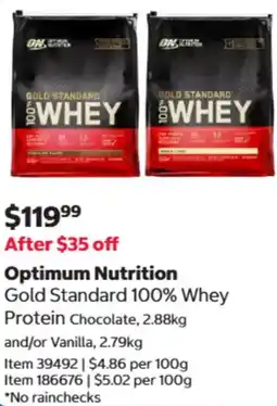 Costco Optimum Nutrition Gold Standard 100% Whey Protein Chocolate offer