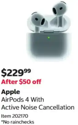 Costco Apple AirPods 4 With Active Noise Cancellation offer