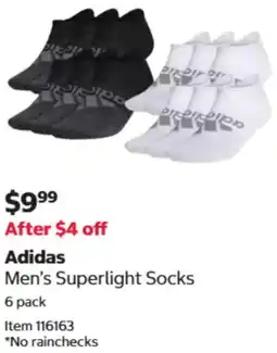 Costco Adidas Men's Superlight Socks offer