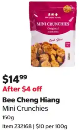 Costco Bee Cheng Hiang Mini Crunchies offer