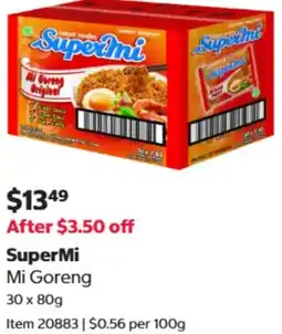 Costco Supermi Mi Goreng offer