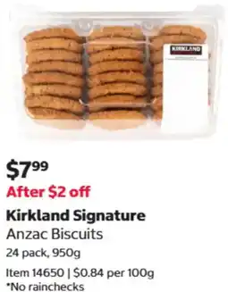 Costco Kirkland Signature Anzac Biscuits offer