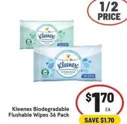 IGA Kleenex Biodegradable Flushable Wipes offer