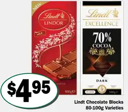 Friendly Grocer Lindt Chocolate Blocks offer