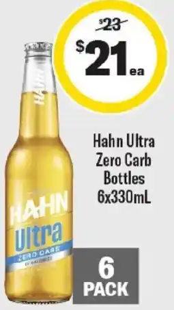 Liquorland Hahn Ultra Zero Carb Bottles offer