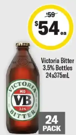 Liquorland Victoria Bitter 3.5% Bottles offer