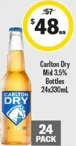 Liquorland Carlton Dry Mid 3.5% Bottles offer