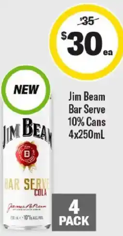 Liquorland Jim Beam Bar Serve 10% Cans offer