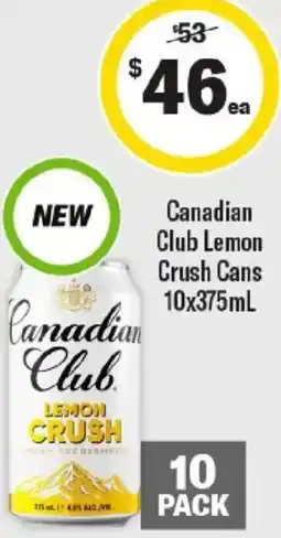 Liquorland Canadian Club Lemon Crush Cans offer