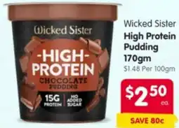 Spar Wicked Sister High Protein Pudding offer