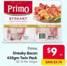 Spar Primo Streaky Bacon offer