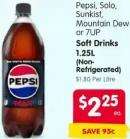 Spar Pepsi, Solo, Sunkist, Mountain Dew or 7UP Soft Drinks offer