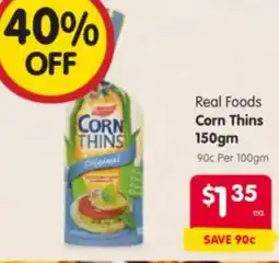 Spar Real Foods Corn Thins offer