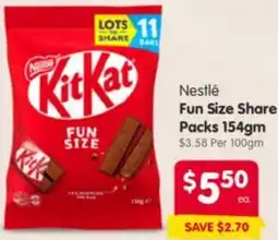 Spar Nestlé Fun Size offer