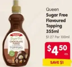 Spar Queen Sugar Free Flavoured Topping offer
