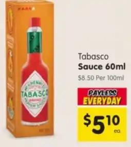 Spar Tabasco Sauce offer