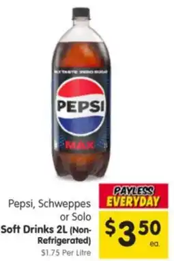 Spar Pepsi, Schweppes or Solo Soft Drinks offer