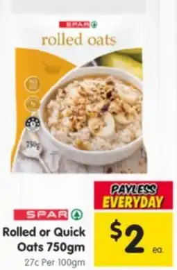 Spar Rolled or Quick Oats offer