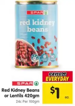 Spar Red Kidney Beans or Lentils offer