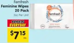 Spar Femfresh Feminine Wipes offer